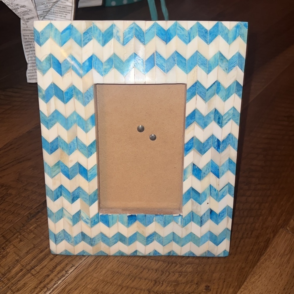 Blue Chevron Picture Frame - Picture 3 of 5